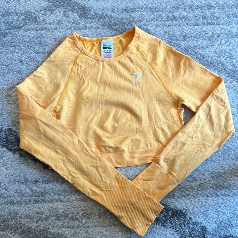 Gymshark Yellow Long Sleeve Crop Top